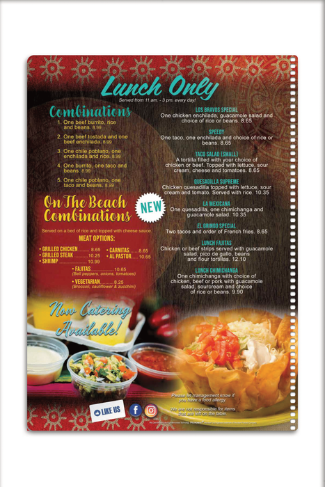 Menu Los Bravos